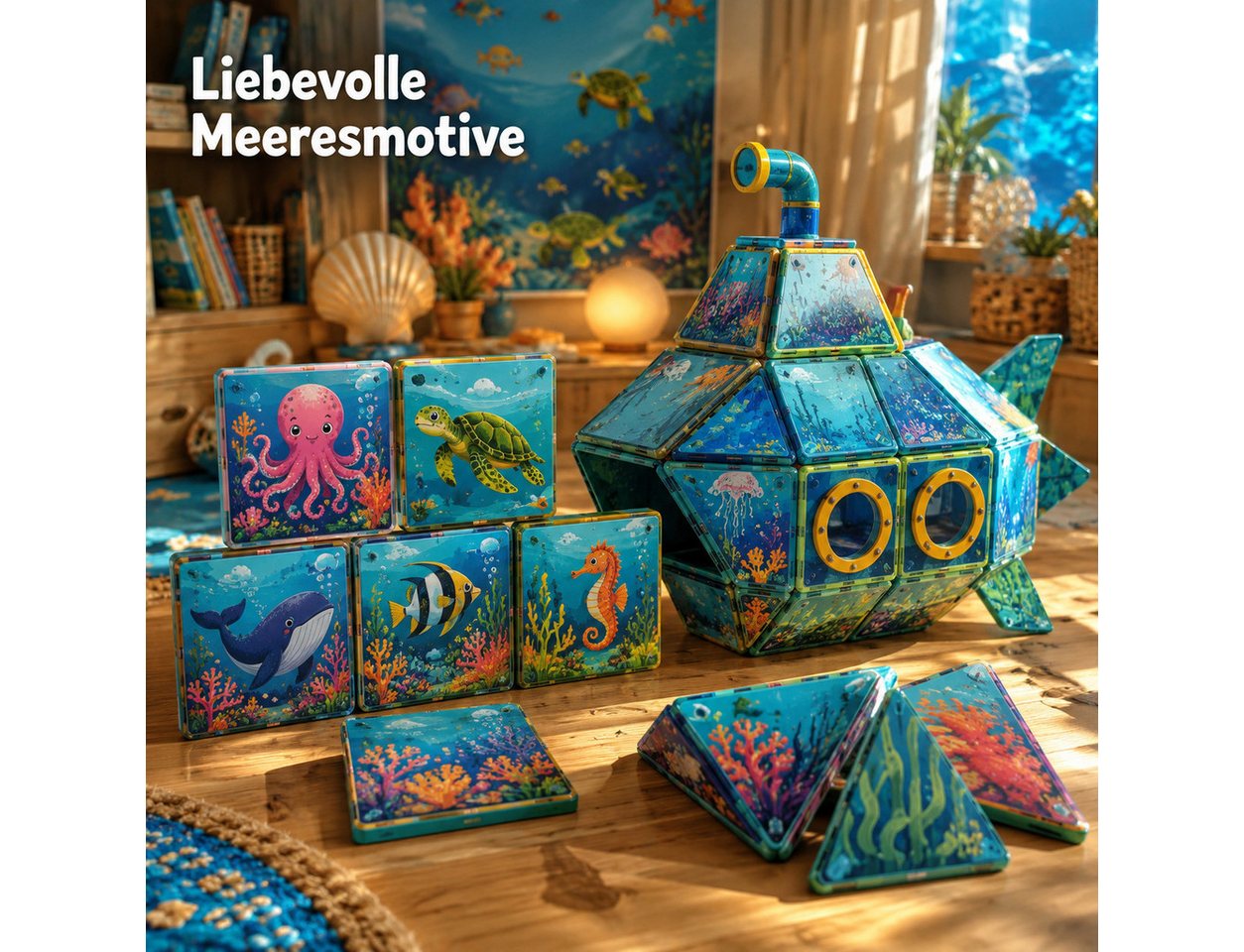 Luckice Magnetische Bausteine Bauernhof‑Set, kreatives Bauspiel für Kinder Magnetspielbausteine, (Set, fördert Fantasie sowie Zusammenarbeit), Naturmotiven lade – Bild 5 von 5