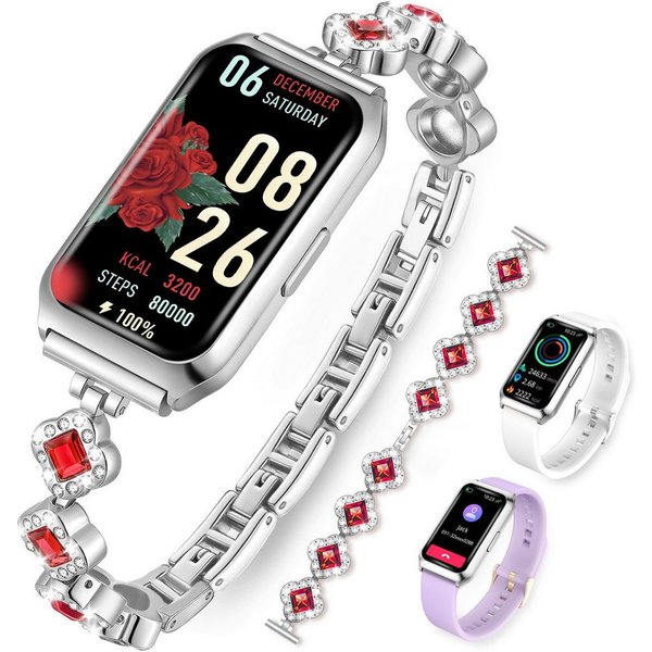 Luckice Smartwatch Damen, Intelligente Multifunktions-Sportuhr,Tracker Uhr Smartwatch (Smartwatch Fitness Tracker Uhr IP68 Wasserdicht,1.7" HD Voll Touchscreen 