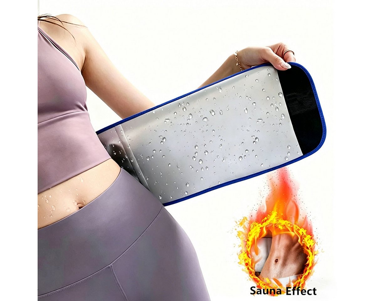 Luckice Taillengürtel aus Neopren, Schweiß-Bauchgurt, One Size (für Sport & Fettverbrennung, Schwarz-Blau) – Bild 5 von 5