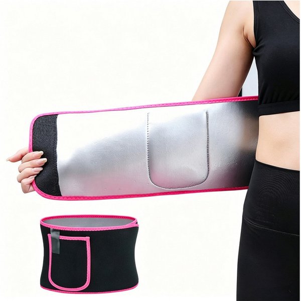 Luckice Taillengürtel Waist Trimmer Gürtel, Neopren, Schweiß-Bauchgurt (Sport & Fettverbrennung, One Size, Schwarz-Pink)