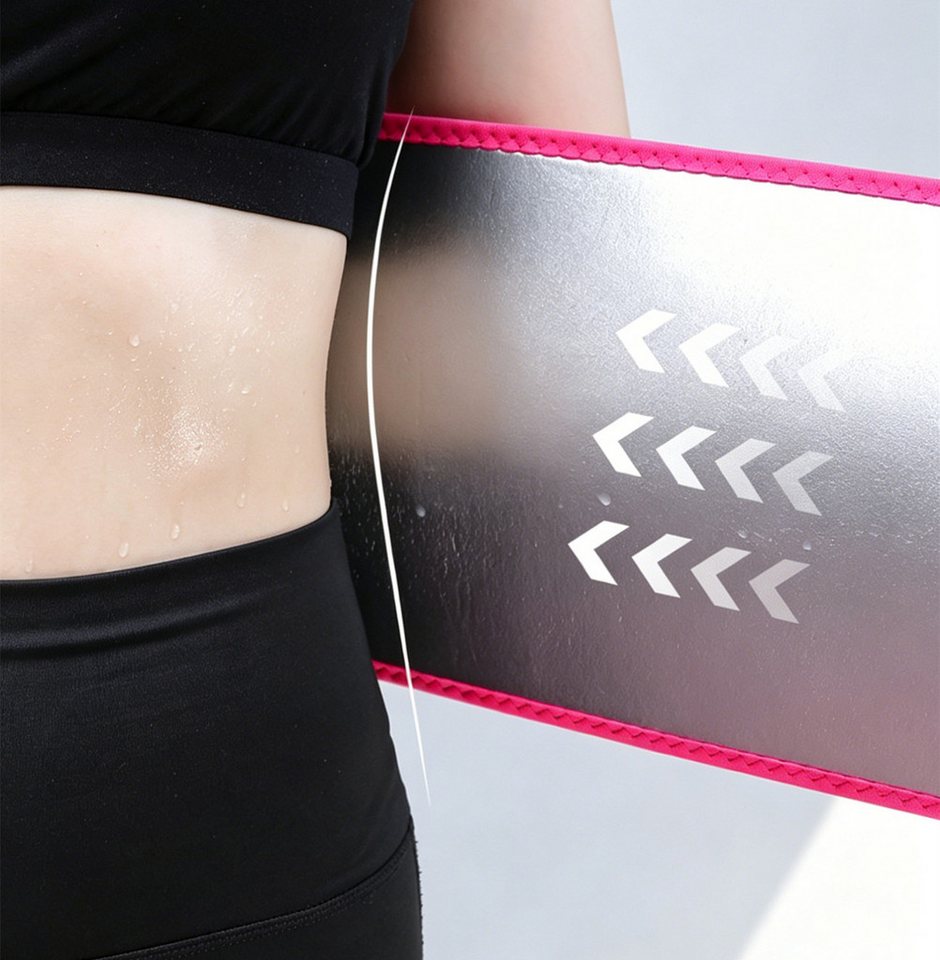 Luckice Taillengürtel Waist Trimmer Gürtel, Neopren, Schweiß-Bauchgurt (Sport & Fettverbrennung, One Size, Schwarz-Pink) – Bild 2 von 5