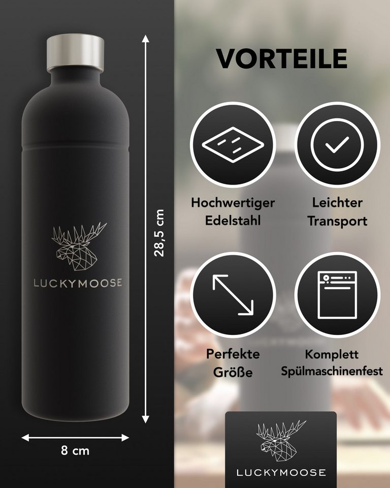 Luckymoose Wassersprudler Flasche Infinity, (für Aarke Carbonator 3, Phlips GoZero & Brita SodaOne), Spülmaschinenfest & ohne Ablaufdatum – Bild 2 von 5