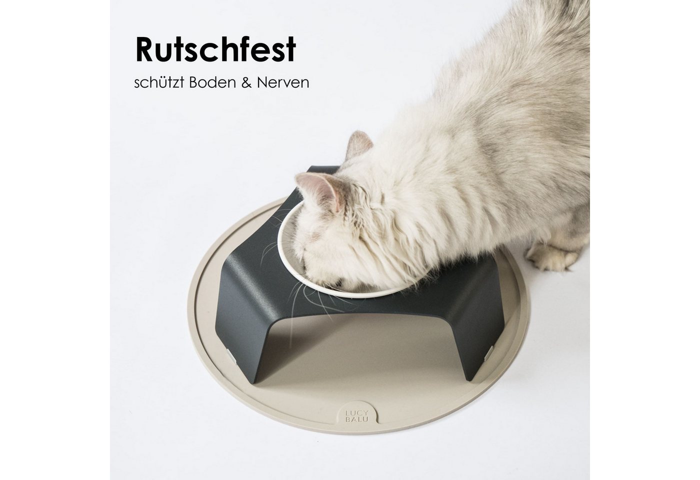LucyBalu Napfunterlage CIRCLE (29cm), für Katzen, verschiedene Farben, lebensmittelechtes Silikon – Bild 2 von 5