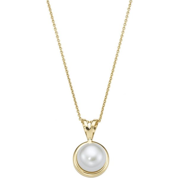 Luigi Merano Kette mit Anhänger mit einer Süßwasser Zuchtperle, Gold 375