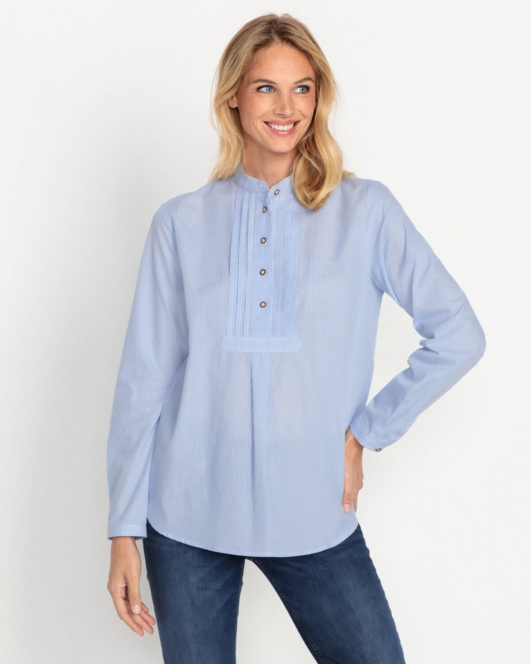 Luis Steindl Hemdbluse Gestreifte Schlupfbluse mit Biesen – Bild 4 von 4