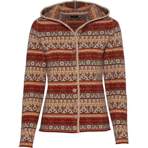 Luis Steindl Strickjacke Jacquard-Strickjacke mit Kapuze