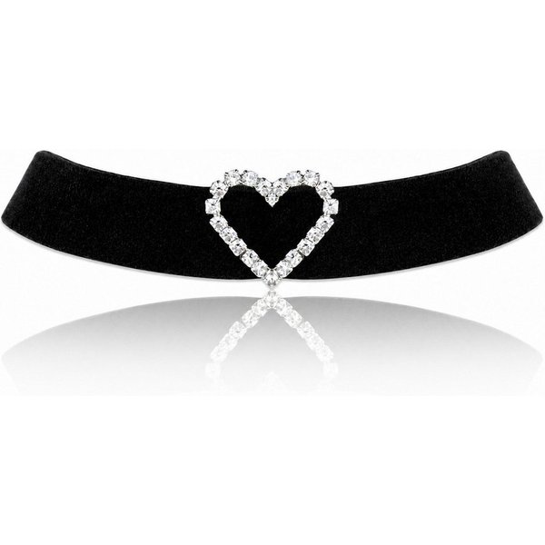 LUISIA® Collier Samt Kropfband mit Strass Herz aus Kristallen von Swarovski® (1-tlg., inkl. Schmuckbox)