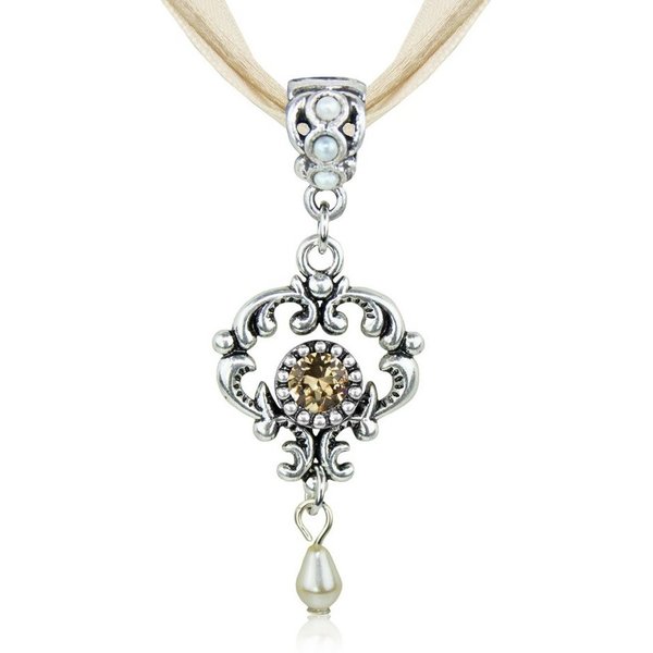 LUISIA® Kette mit Anhänger Halskette "Malou" mit Ornament Anhänger und Kristall von Swarovski® (inkl. Schmuckbox)