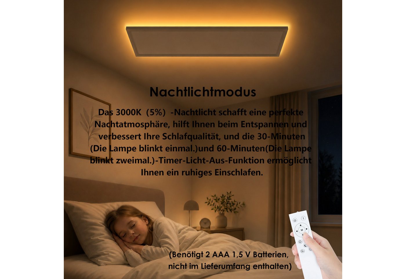 Lujasi LED Deckenleuchte Deckenlampe, 36W 3600LM LED Panel Flach 100 x 25 x 5,5 cm, tageslichtlampe decke, LED, Neutralweiß, Rechteckige, Energieeffizient & lan – Bild 5 von 5