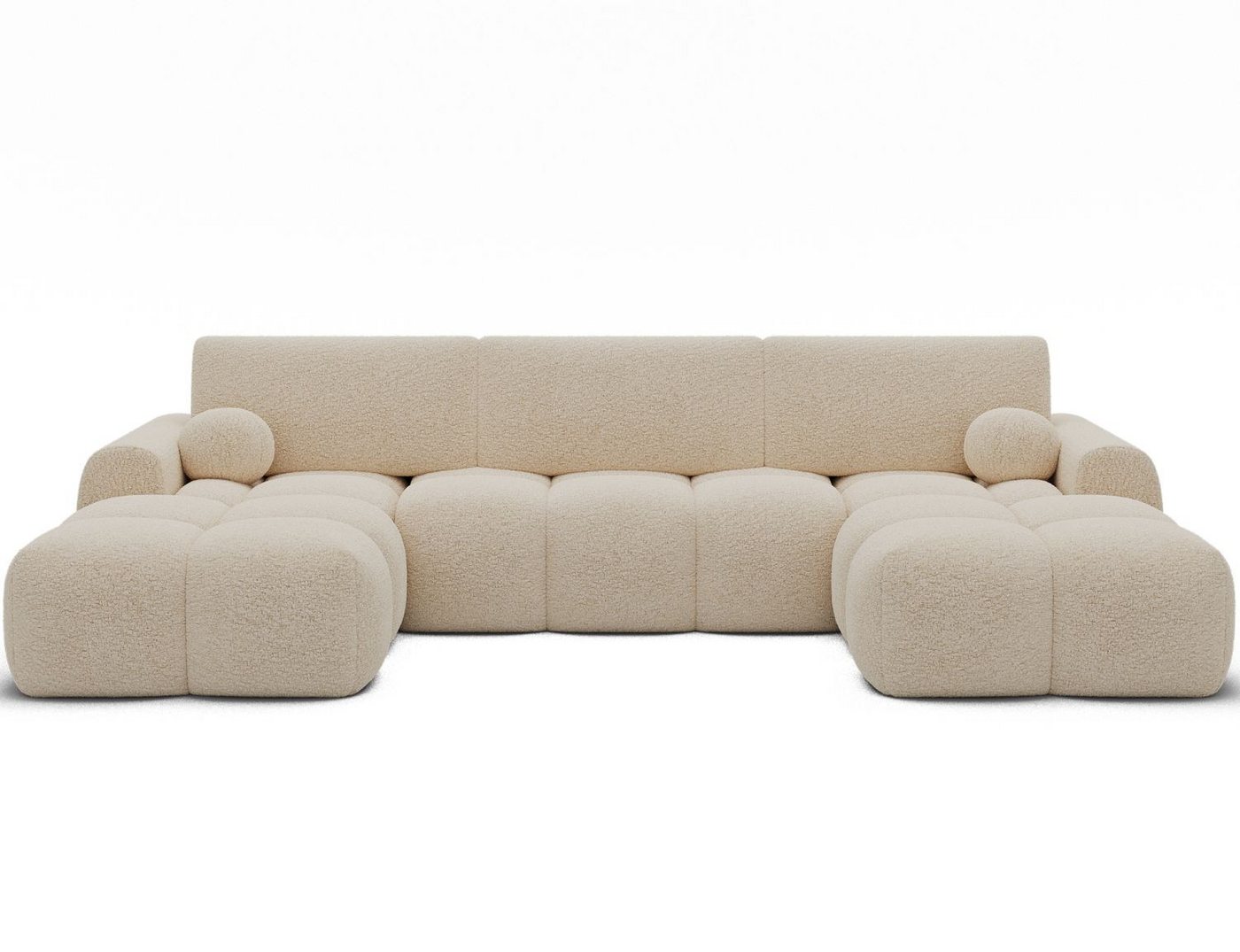 Lukas Möbel Wohnlandschaft U-Sofa Wohnlandschaft Viena mit Bettfunktion in Bubble-Look, Ecksofa in U-Form, mit Bettkasten, Breite 319 cm, made in Europe – Bild 2 von 5