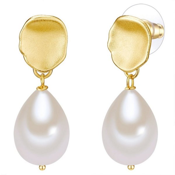 Lulu & Jane Perlenohrringe gelbgold