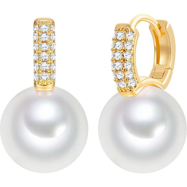 Lulu & Jane Perlenohrringe gelbgold