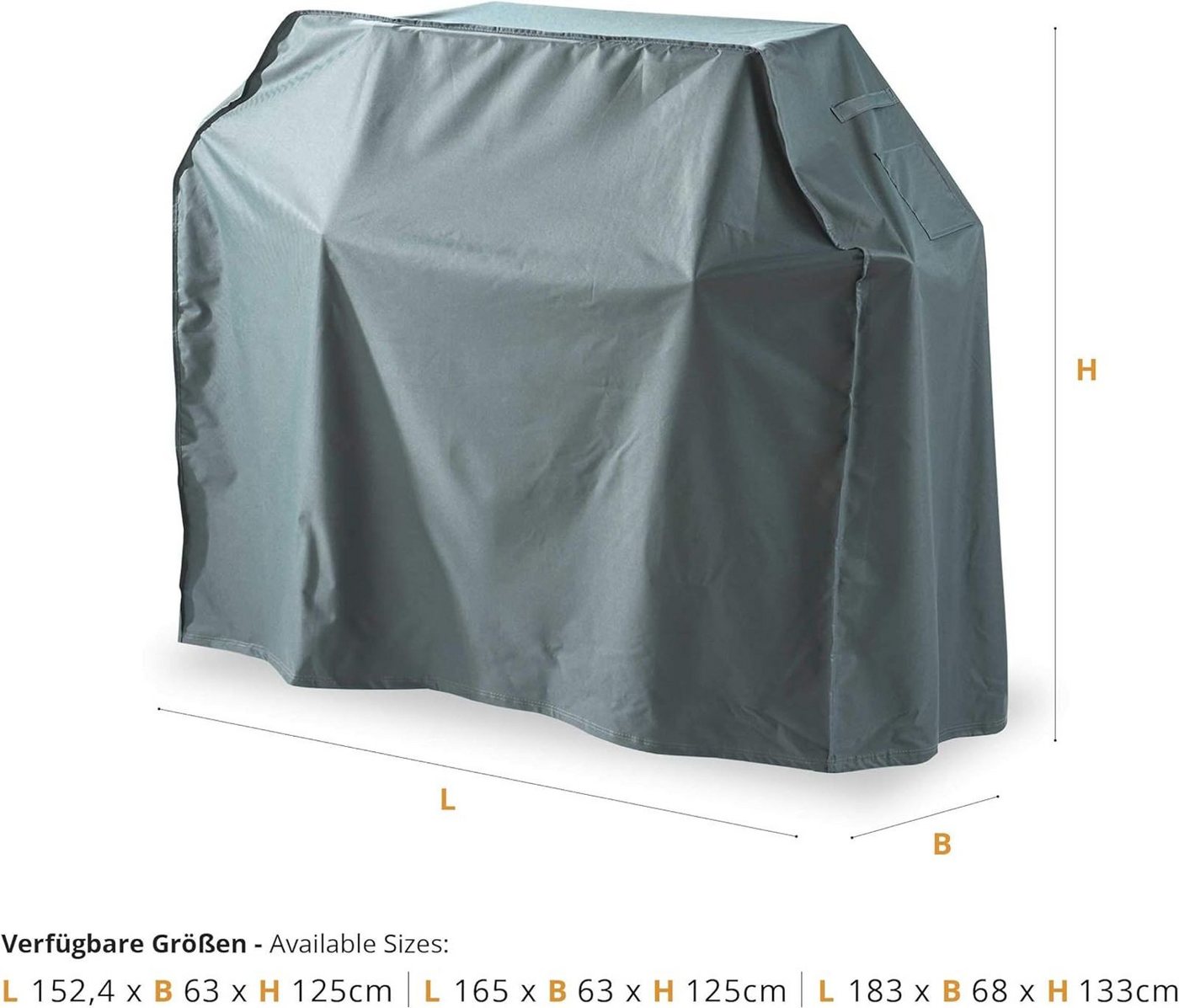 Lumaland Schutzplane Grillabdeckung Grill Abdeckhaube 165x63x125cm Wasserdicht Wetterfest – Bild 3 von 5