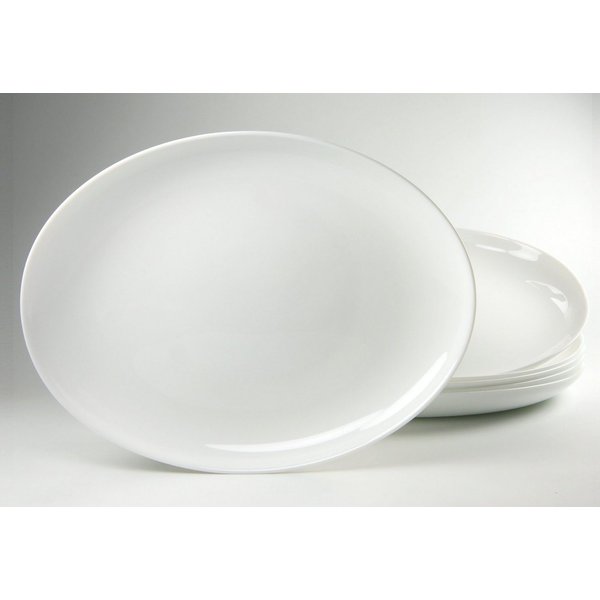 Luminarc Barbecueteller Essteller, (6 St), Teller Set für 6 Personen, weiß, Glas, ovale Form