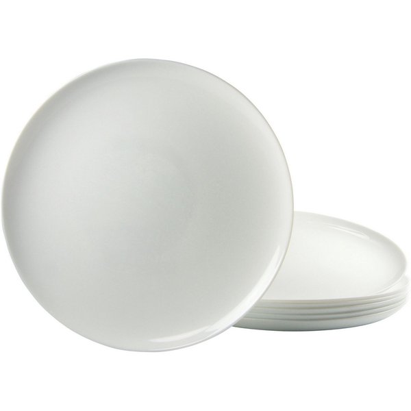 Luminarc Pizzateller Essteller, (6 St), Teller Set für 6 Personen, weiß, Glas