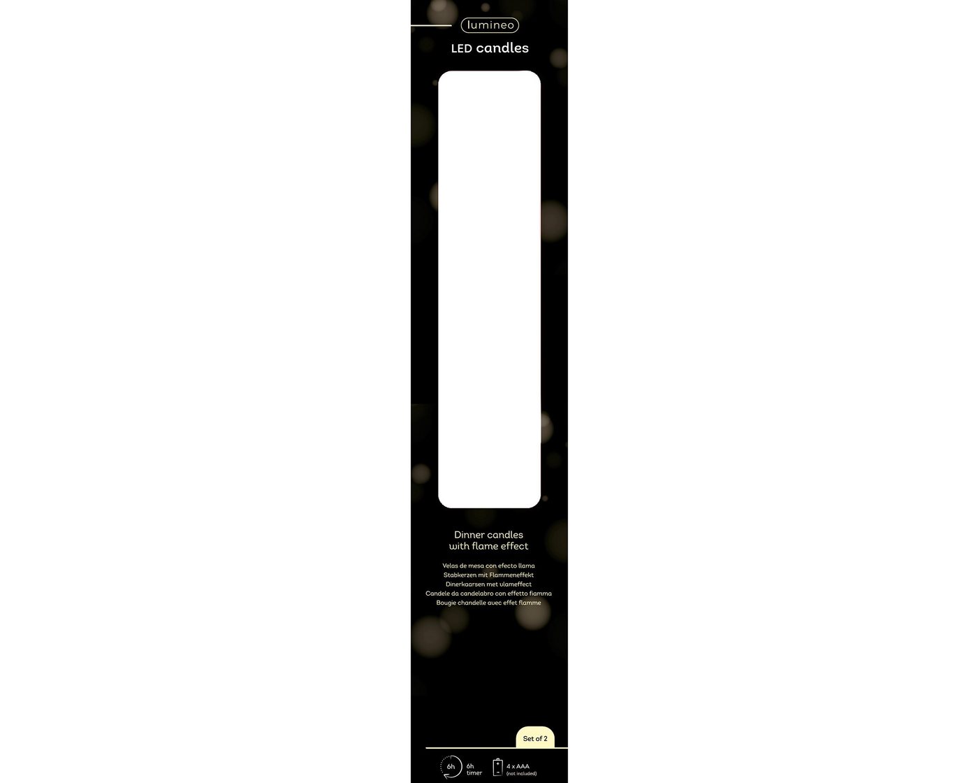 Lumineo LED-Kerze, Timer, warmweiß, LED Kerzen 24,5cm mit Timer gerillt Wachs 2 Stück Creme / Warmweiß – Bild 4 von 4