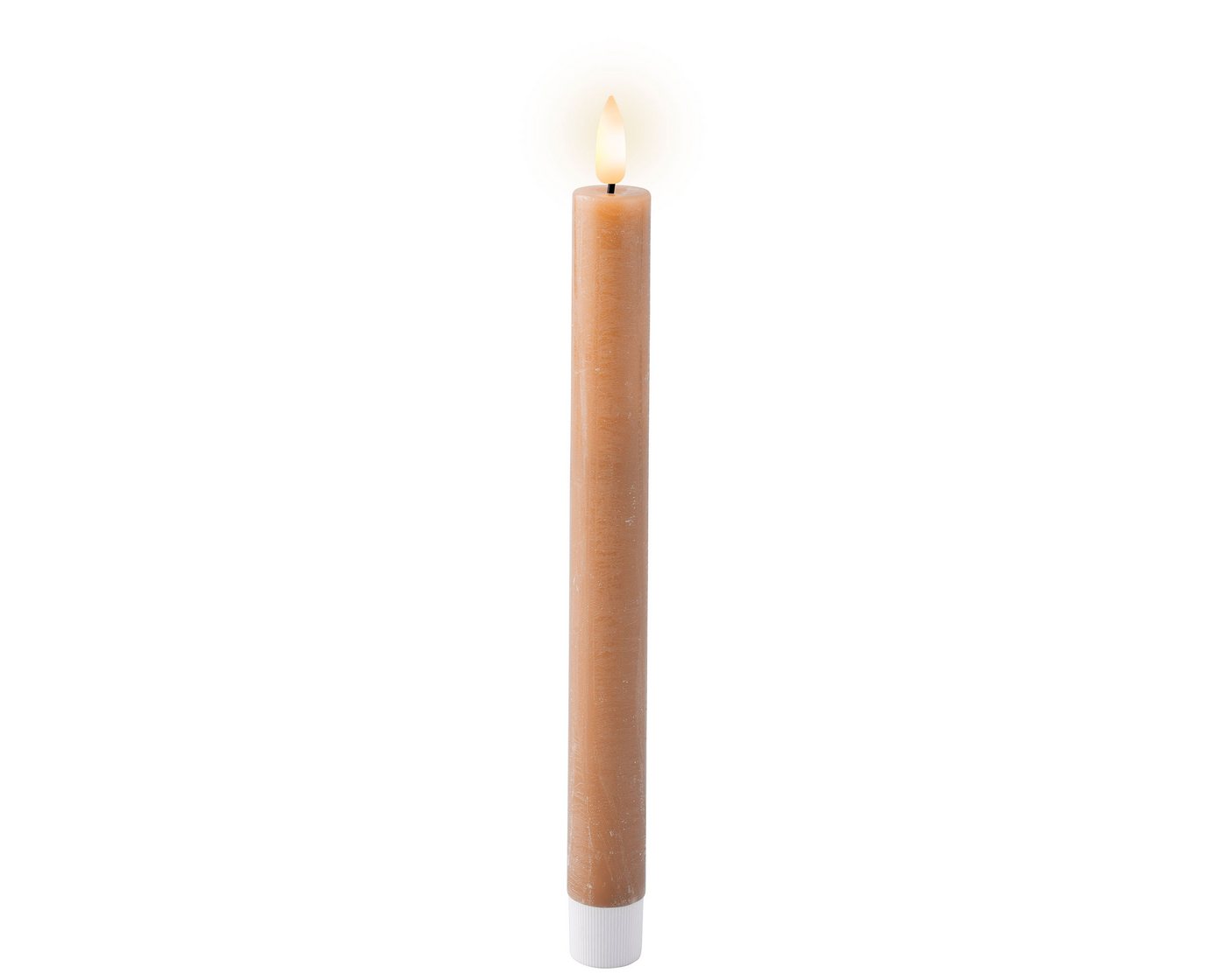 Lumineo LED-Kerze, Timer, warmweiß, LED Kerzen 24cm mit Timerfunktion Wachs 2 Stück Hellbraun / Warmweiß – Bild 2 von 4