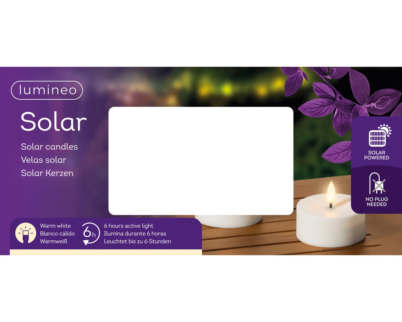Lumineo LED-Teelichter, Flacker Effekt, warmweiß, Solar LED Teelicht 7x3cm Outdoor Kunststoff 2 Stk. Weiß / Warmweiß – Bild 3 von 3