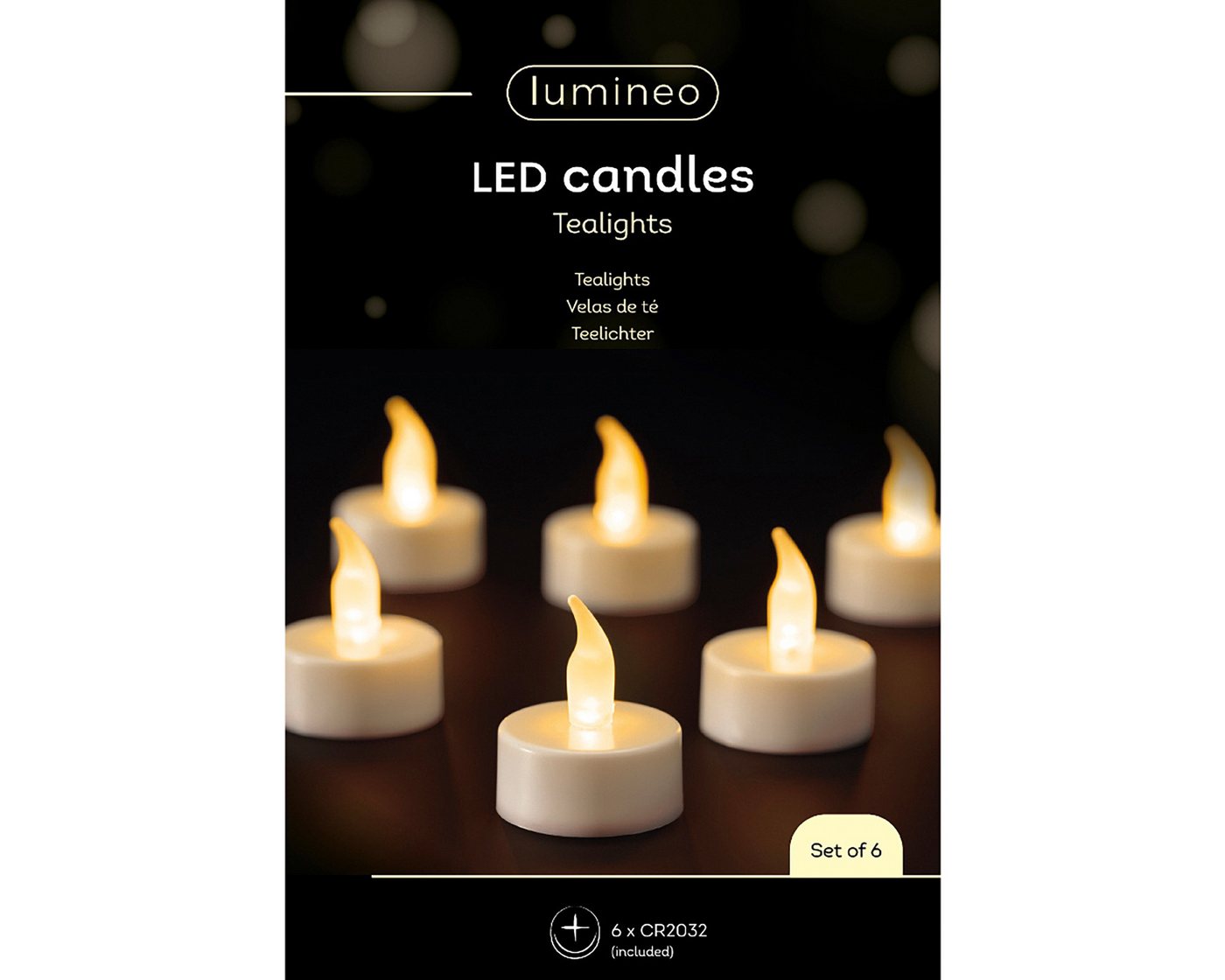 Lumineo LED-Teelichter, Dauerlicht, klassisch warm, LED Teelichter 1,7cm Kunststoff 6er Set Weiß / Warmweiß – Bild 5 von 5