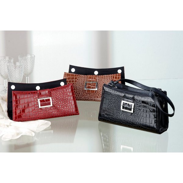 Luna24 simply great ideas... Abendtasche Chamäleon-Handtasche, Tasche 3in1, Kroko-Look, 13014, Damen Handtasche