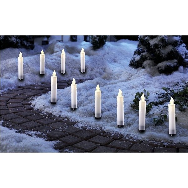 Luna24 simply great ideas... LED Gartenleuchte Solar Lichterkette Kerzen, 10tlg. Gartenleuchte, Weihnachtsbel., LED fest integriert