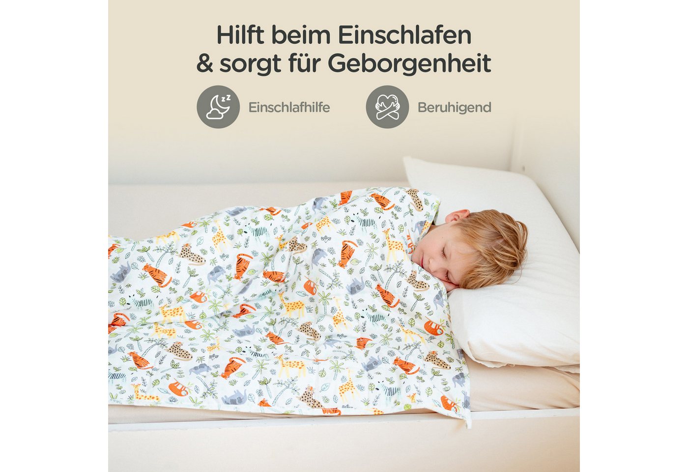Lunova Gewichtsdecke für Kinder, Füllung: hypoallergene Glasperlen, Therapiedecke, waschbar, OEKO-TEX Baumwolle, 2-4 kg Gewicht – Bild 3 von 5