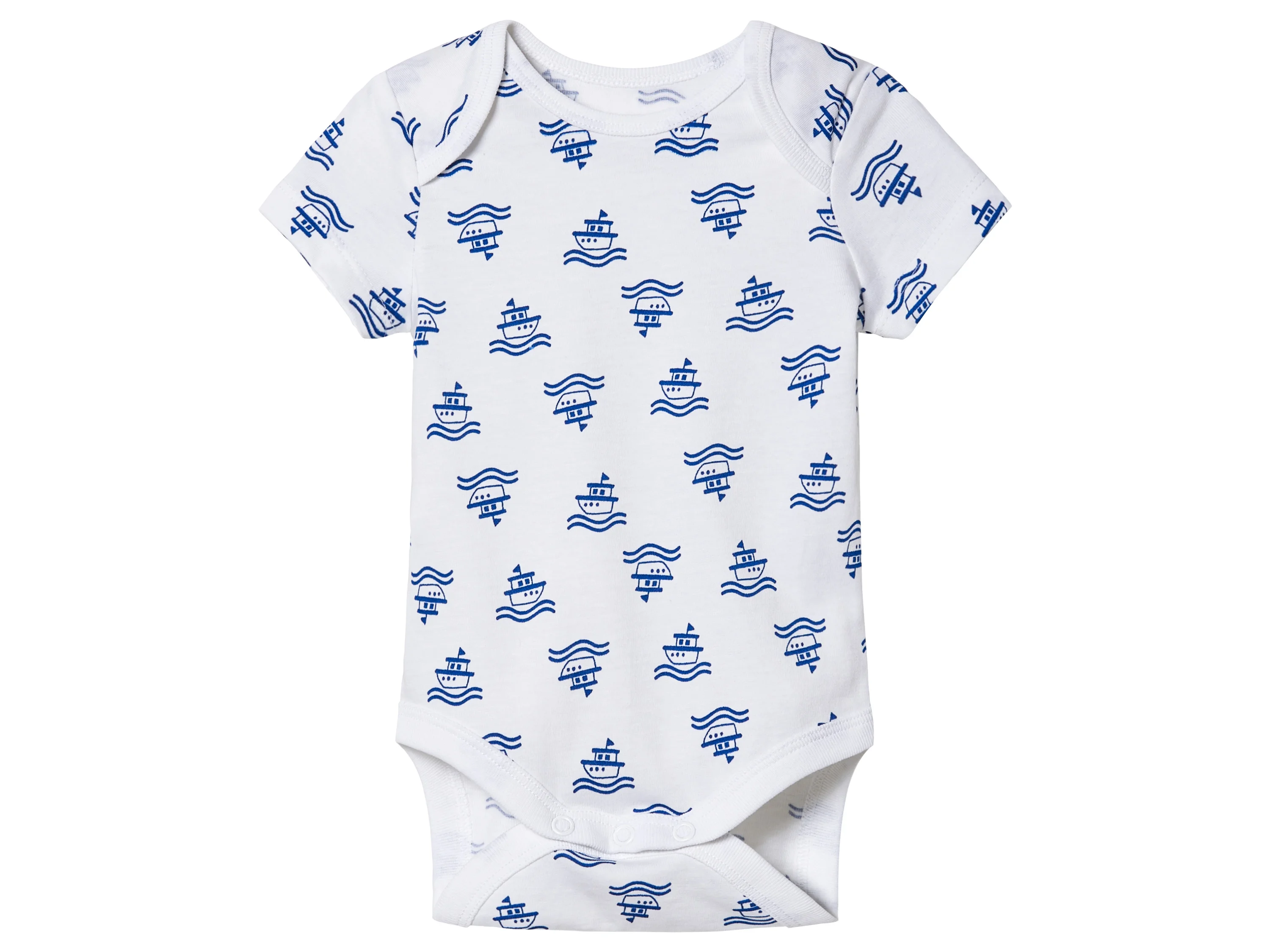 LUPILU® Baby Bodies, 3 Stück, kurzarm (Streifen/navy/weiß, 50/56) – Bild 3 von 4