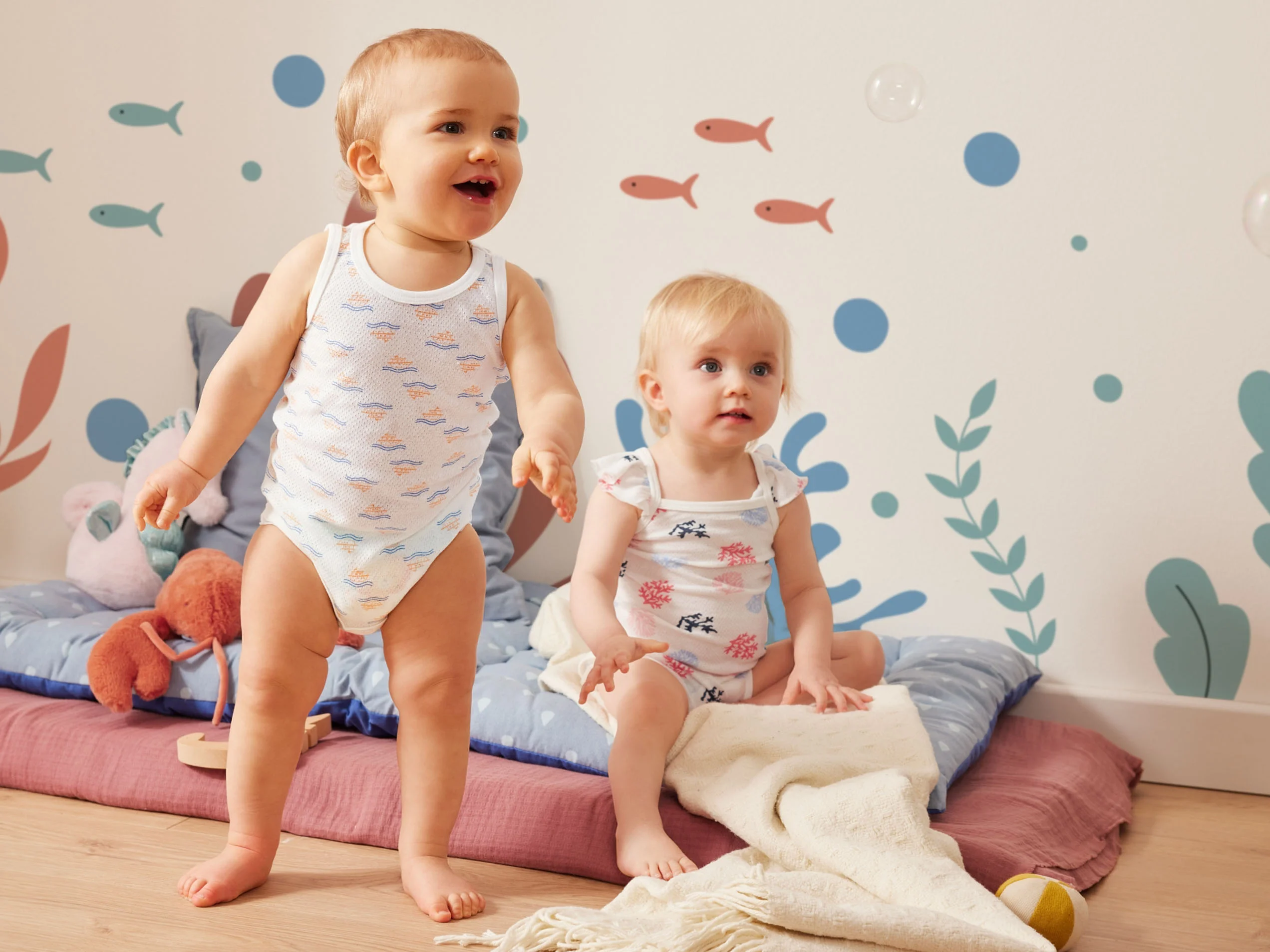 LUPILU® Baby Bodies, 2 Stück (rosa/weiß, 50/56) – Bild 4 von 4