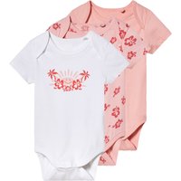 LUPILU® Baby Bodies, 3 Stück, kurzarm (rosa/weiß, 50/56)