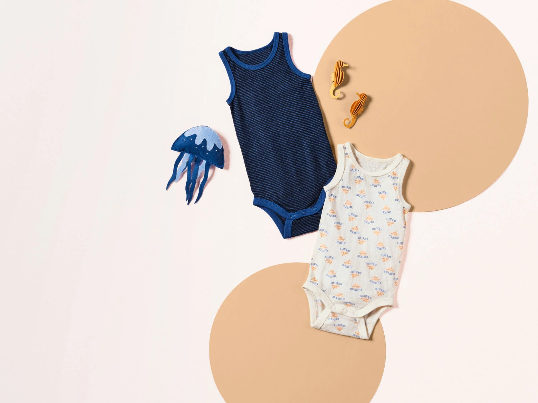 LUPILU® Baby Bodies, 2 Stück (weiß/blau, 50/56) – Bild 2 von 4