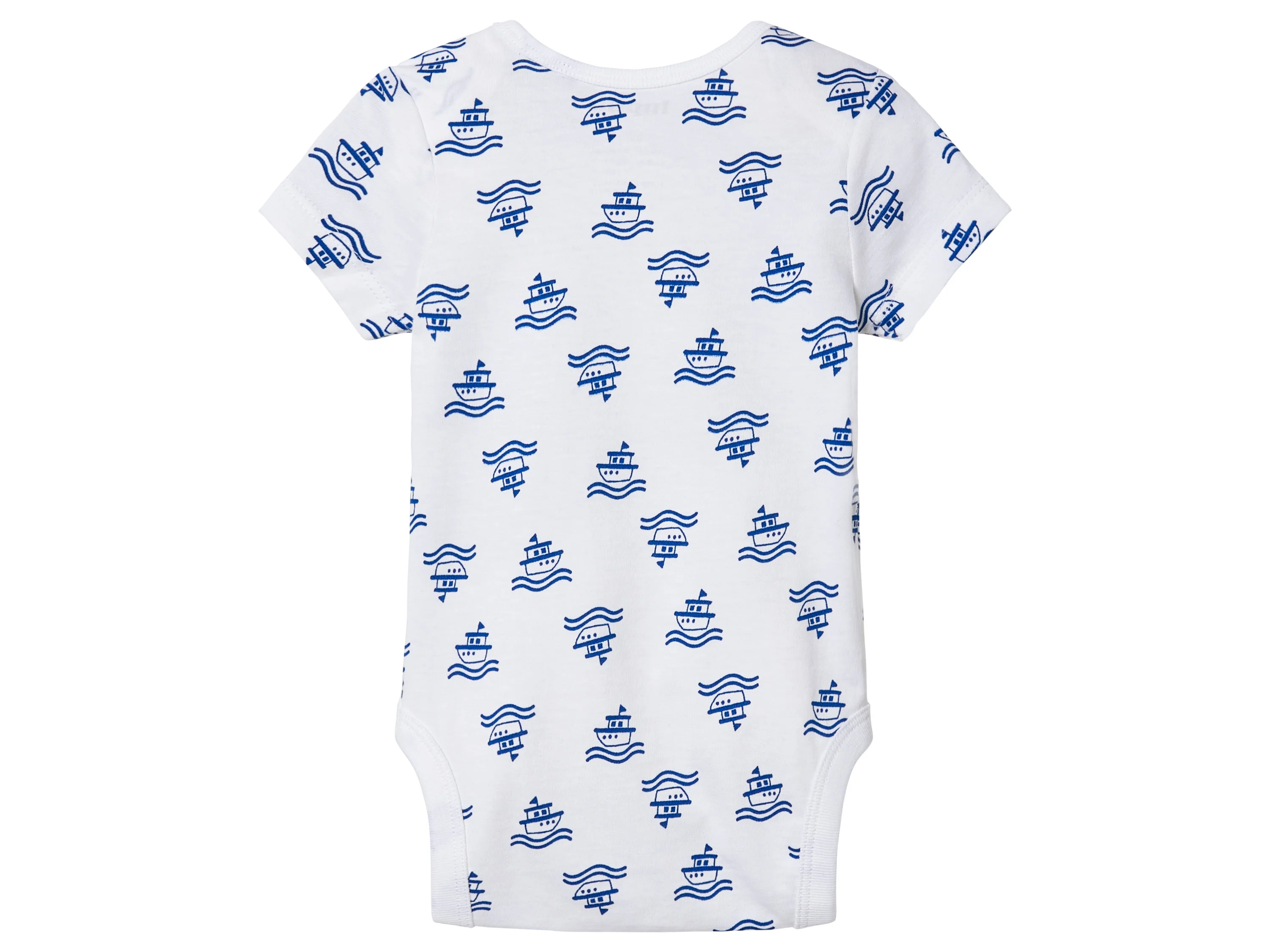 LUPILU® Baby Bodies, 3 Stück, kurzarm (Streifen/navy/weiß, 62/68) – Bild 4 von 4