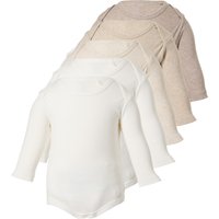 LUPILU® Baby-Bodys, 5 Stück (weiß/beige, 74/80)