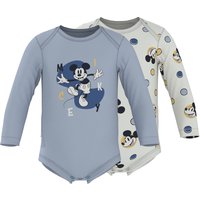 LUPILU® Baby Bodys, 2 Stück (Blau/Weiß, 50/56)