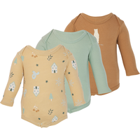 LUPILU® Baby Bodys, 3 Stück (braun/mint, 62/68)