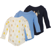 LUPILU® Baby Bodys, 3 Stück (navy/blau/beige, 74/80)