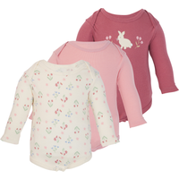 LUPILU® Baby Bodys, 3 Stück (rose/rosa/beige, 74/80)