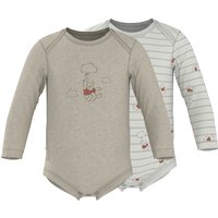 LUPILU® Baby Bodys, 2 Stück (beige/weiß, 50/56)