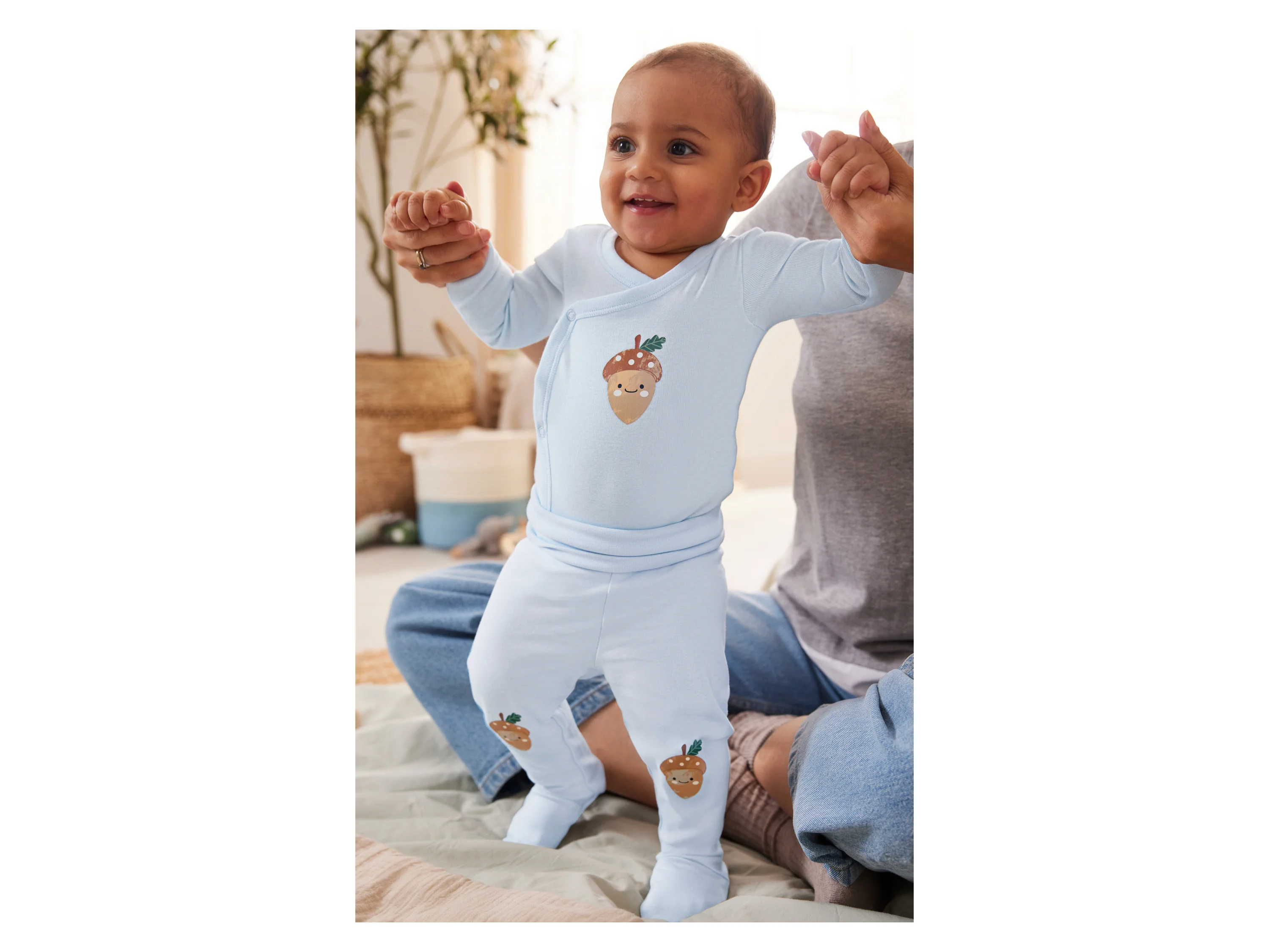 LUPILU® Baby Jogginghose, Bio-Baumwolle (Hellblau, 74/80) – Bild 4 von 4