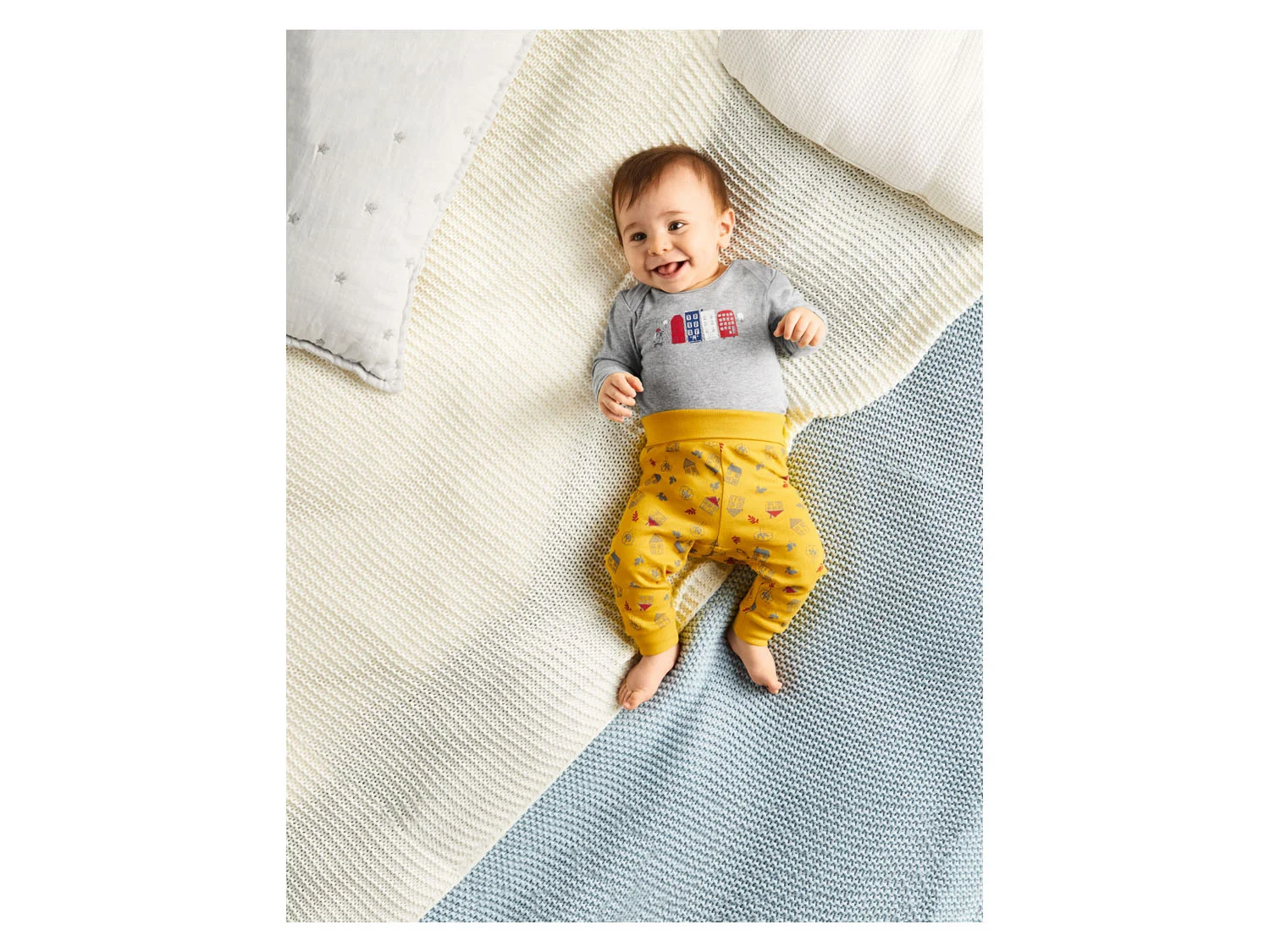 LUPILU® Baby Jogginghose (gelb/grau, 50/56) – Bild 3 von 4