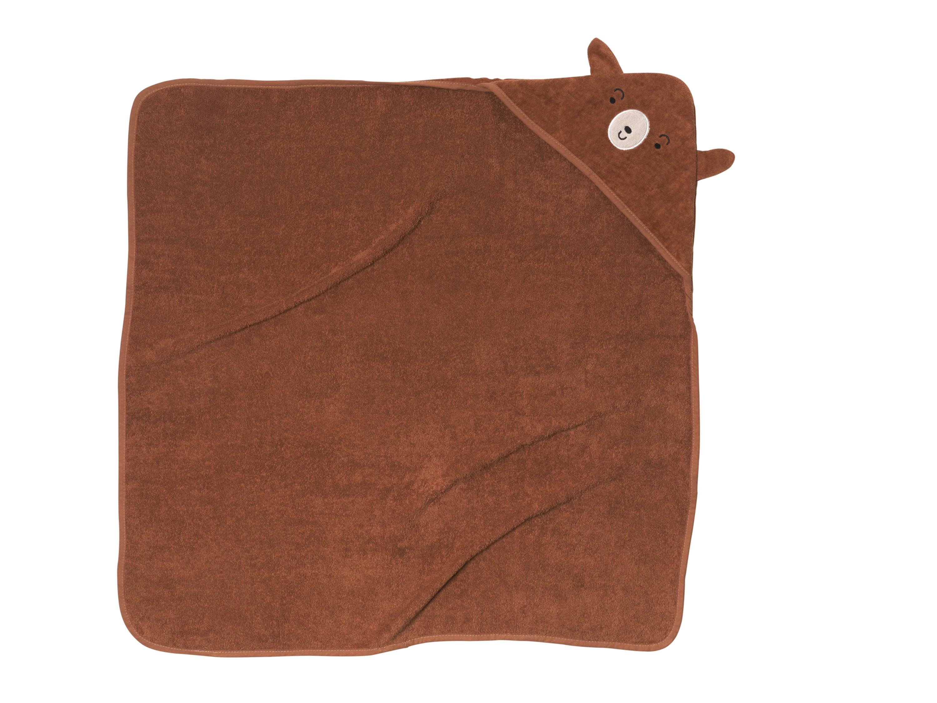 LUPILU® Baby Kapuzentuch, 85 x 85 cm (Braun) – Bild 3 von 4