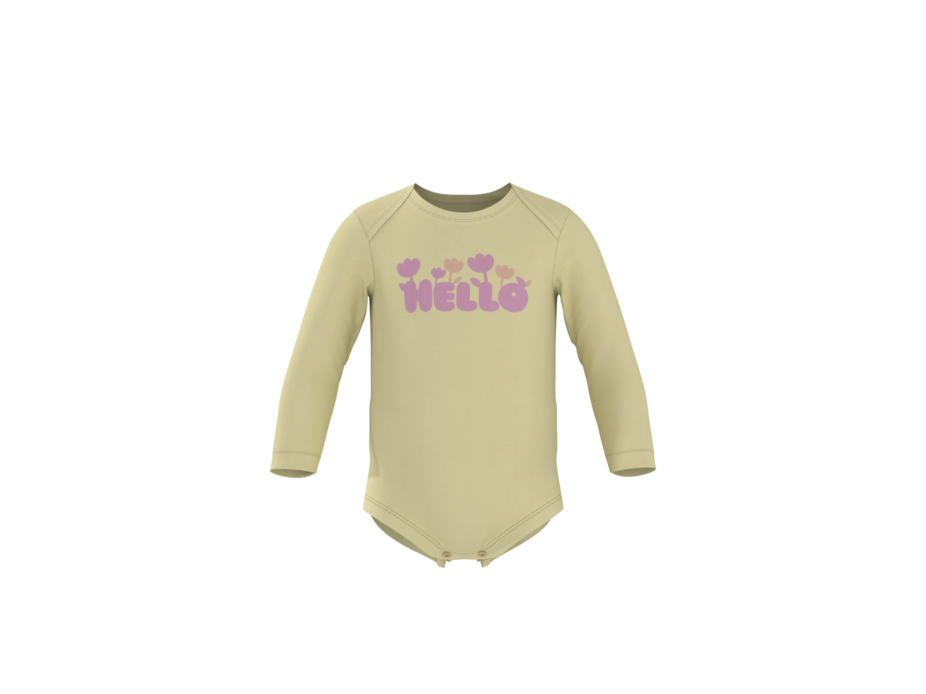 LUPILU® Baby Langarm-Bodys, 5 Stück (weiß/pink/lila/gelb, 62/68) – Bild 2 von 4