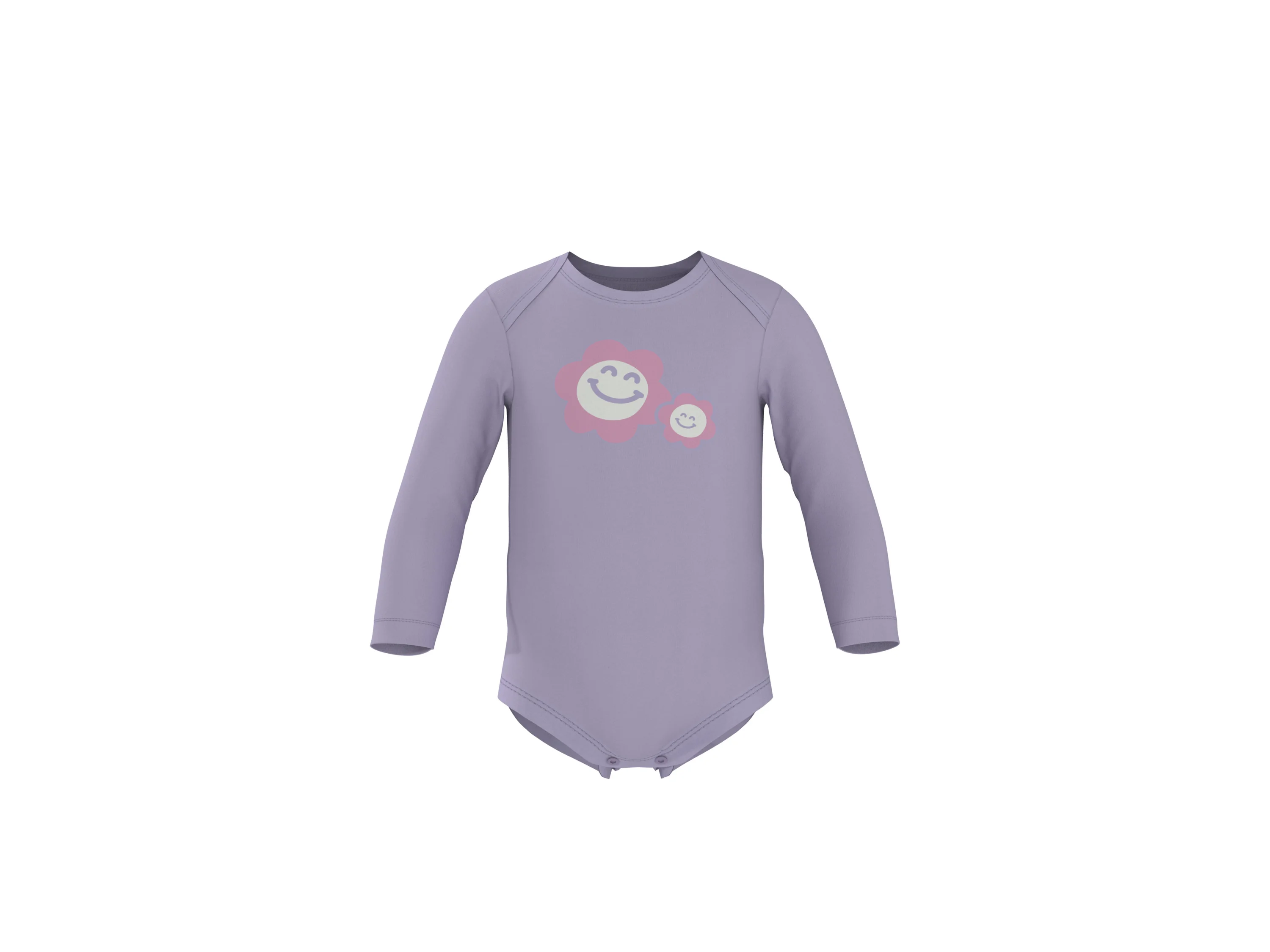 LUPILU® Baby Langarm-Bodys, 5 Stück (weiß/pink/lila/gelb, 74/80) – Bild 4 von 4