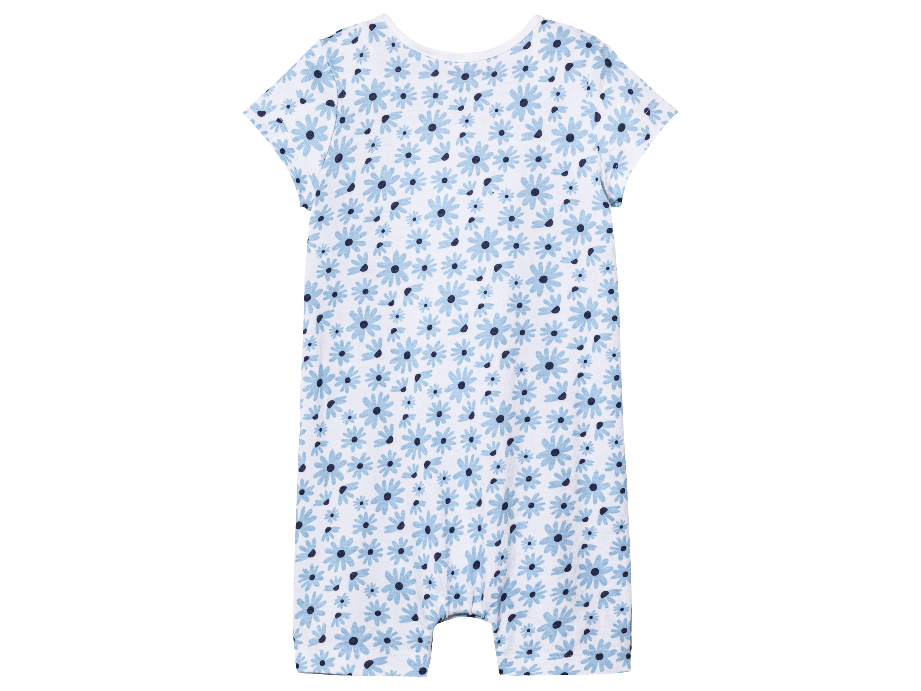 LUPILU® Baby Playsuits, 2 Stück, reine Baumwolle (weiß/blau/gelb, 50/56) – Bild 4 von 4