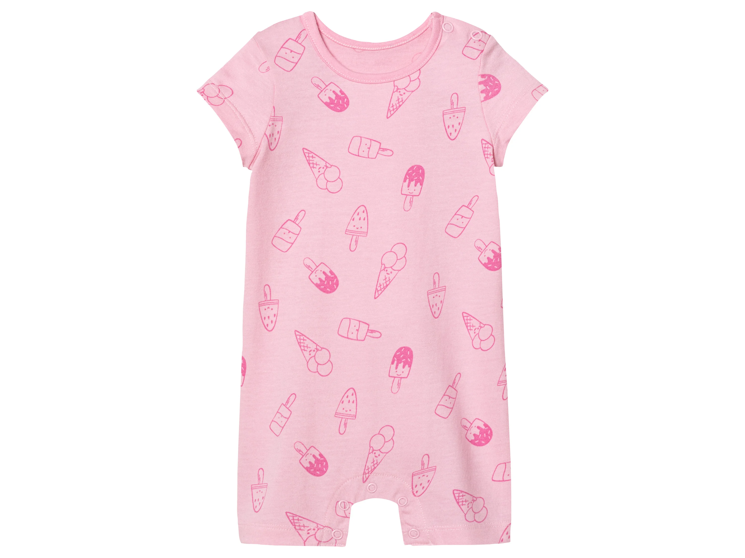 LUPILU® Baby Playsuits, 2 Stück, reine Baumwolle (pink/rosa, 50/56) – Bild 3 von 4