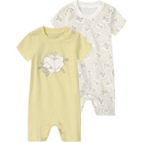 LUPILU® Baby Pyjama, 2 Stück (beige/gelb, 50)