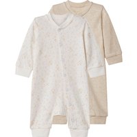 LUPILU® Baby Schlafoverall, 2 Stück (beige/weiß, 86/92)