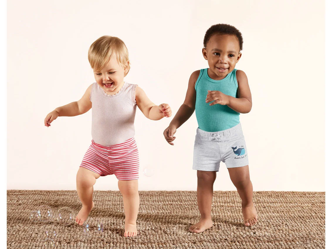 LUPILU® Baby Shorts (grau/navy, 50/56) – Bild 3 von 4