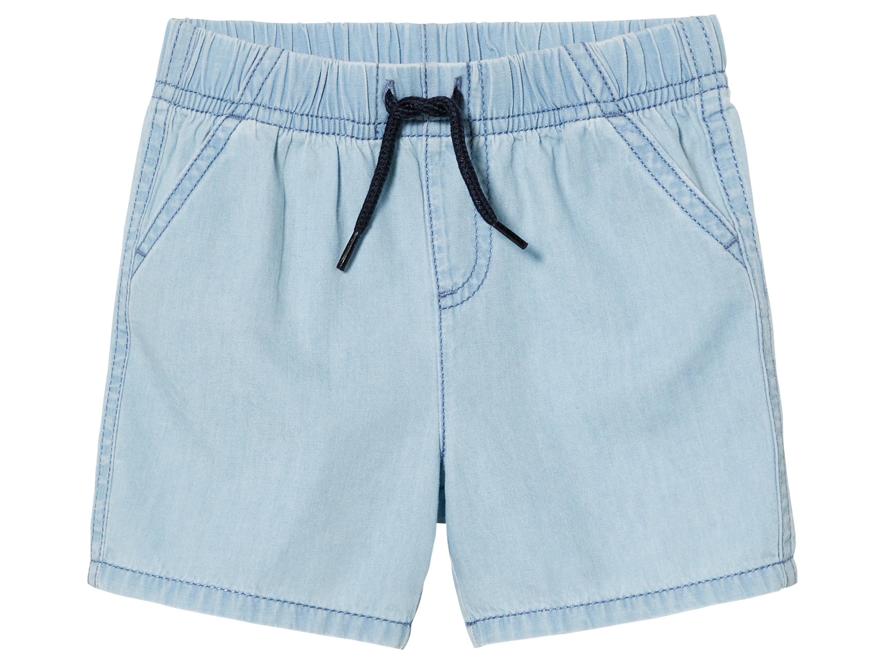 LUPILU® Baby Shorts, 2 Stück, mit Gummizugbund (hellblau/dunkelblau, 50/56) – Bild 3 von 4
