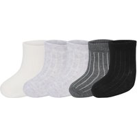 LUPILU® Baby Söckchen, 5 Paar (creme/grau/schwarz, 15-18)