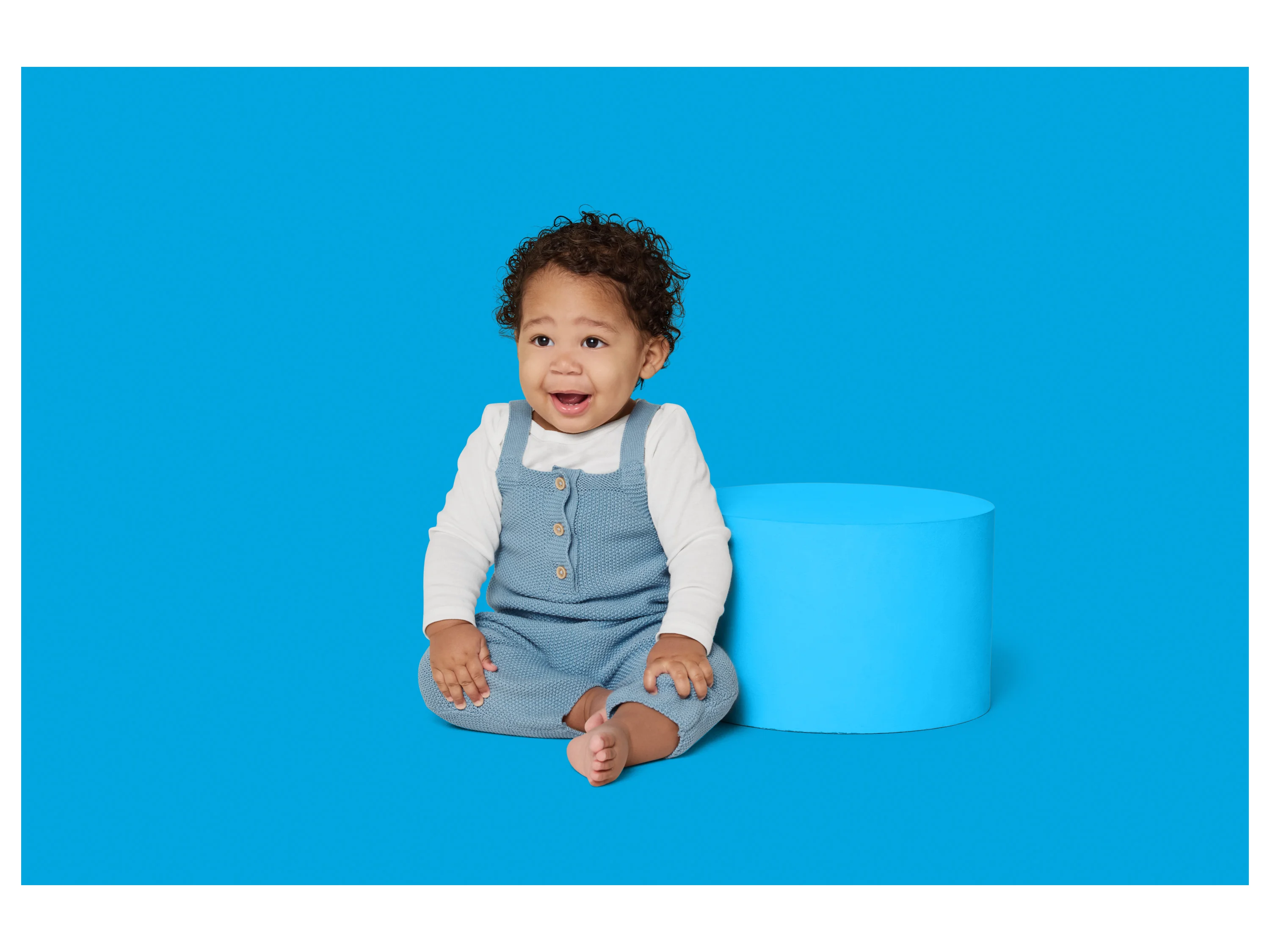 LUPILU® Baby Strick-Latzhose (Blau, 74/80) – Bild 2 von 3